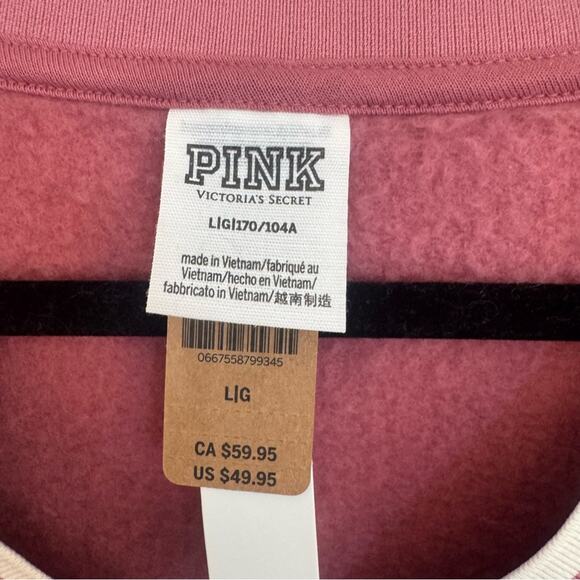 PINK Victoria’s Secret Cropped V Neck Pullover Sweater in Blush Pink Size L - Picture 4 of 7
